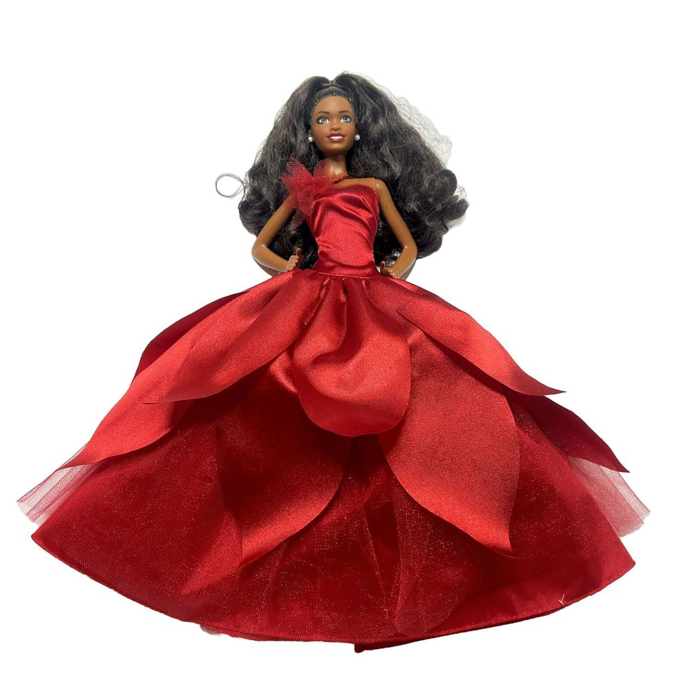 Holiday Barbie 2022 Black Red Dress No Flaws *different Shoes